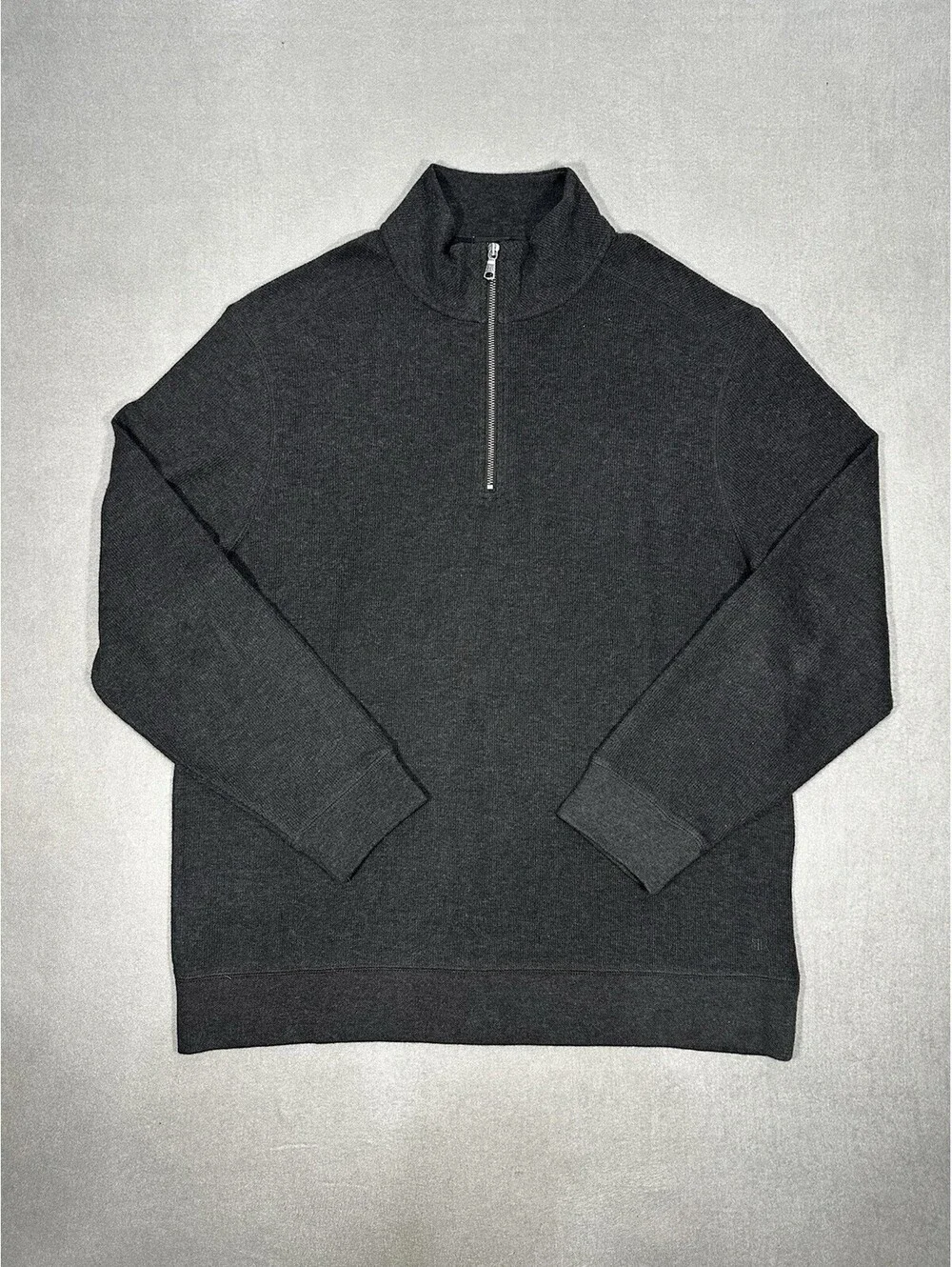 Banana Republic Men’s XL Quarter Zip Pullover Sweater Gray Cotton Blend